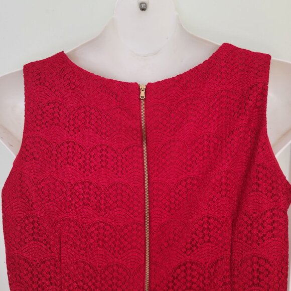 Danny Nicole 14 Red Lace Sleeveless Dress Formal Christmas Holiday Modest - Picture 6 of 7